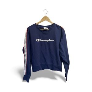 Champion Blue Crewneck with Red and White Accents
